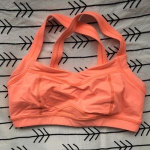 Running Bra, neon coral lululemon size 6